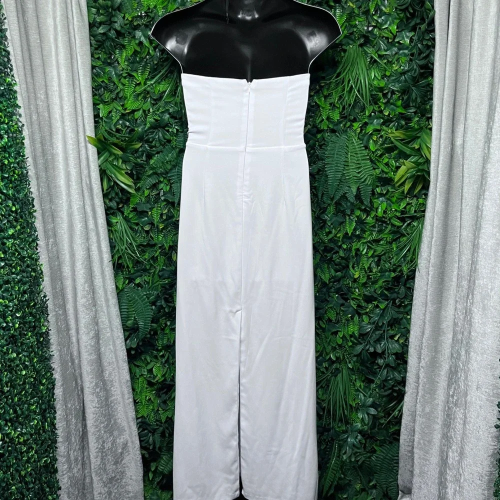 Abercrombie & Fitch Dress XLT White Strapless Bow Maxi Tall 4001